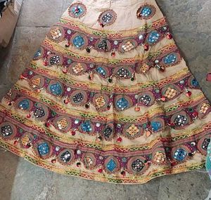Ethnic Embroidered Top &amp; Skirt Set