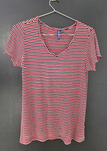 Striped V-Neck Tee