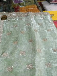Light Green Embroidered Saree