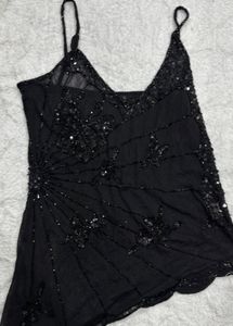 Y2k Beaded Black Butterfly Cami