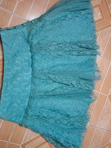 Y2K Blue Lace Mini Skirt Fairycore Coquette