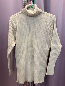 Beige Turtleneck Sweater
