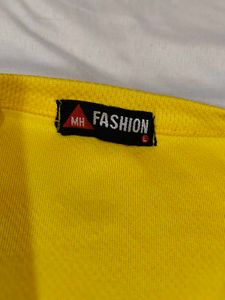 Yellow &amp; Teal Green Long Sleeve Sports T-shirt