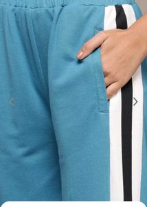 Blue Crop Top &amp; Track Pants Set