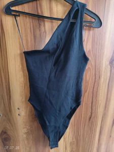 Chic Black Bodysuit With Cutout Neck