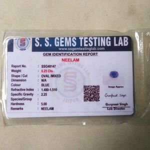 6.25 CTS. Original Blue Sapphire (Neelam/नीलम) Gem