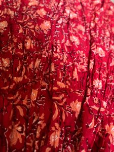 Red Floral Off-Shoulder Maxi Dress