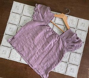 Lavender Puff Sleeve Top