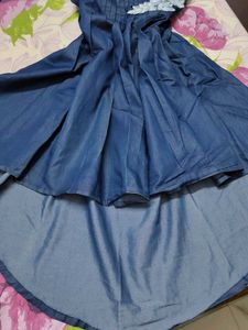 🎀 Chic Denim Fit &amp; Flare Dress 👗