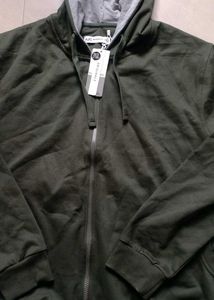 Olive Green Zip Up Hoodie