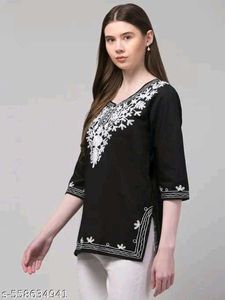 Elegant Black Embroidered Top