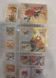 Vintage Stamp Stickers Sheet