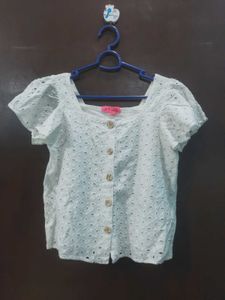 Cute White Eyelet Top