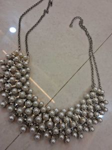 Pearls & Silver Statement Necklace