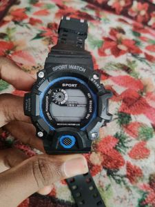 Sporty Blue &amp; Black Digital Watch