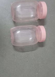 Cute  Pastel Pink Lid Jars (Set of 2)