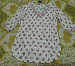 Floral Tunic with Embellished Neckline