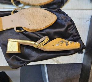 Mustard Yellow Embellished Heel.
