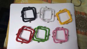 Colorful febric Square and round Bangle Set of 24