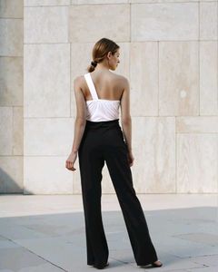 one shoulder jumpsuit spandex