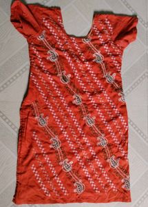 Orange Embroidery Kurta