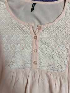 Baby Pink Lace Detail Top