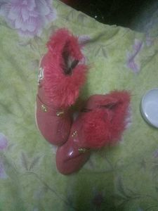 Pink Furry Baby Shoes
