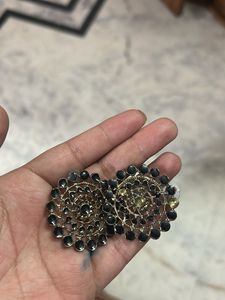 Black Big Stud Earrings