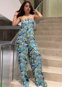 Abstract Printed Tube Jumpsuit