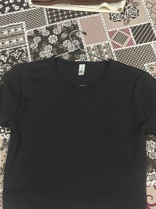 Black Ribbed T-Shirt