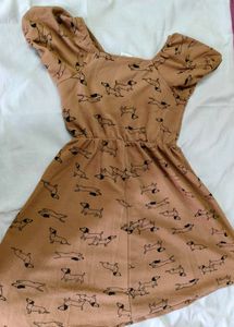 Cute Dog Print Dress