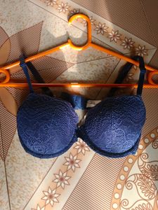 Dark Blue Net Push Up Bra
