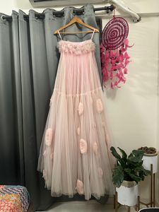 Pink Barbie Gown With Dupatta 🎀
