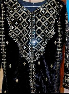 Beautiful 😍 Embroidered Work Black Kurta Set 🤩🥳