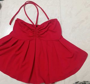 Sleeveless Red Tube Top