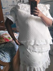 White Floral Lace Top