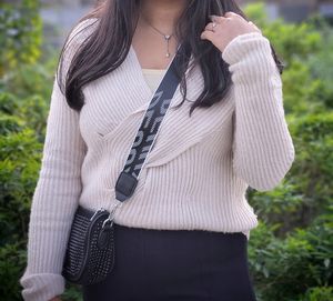 Criss Cross Cream Sweater