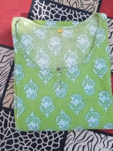 Green Printed Kurta