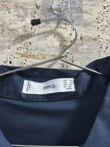 Original Mango Navy Blue Button-Down Shirt