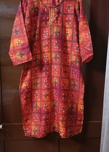 Red Kurti Set