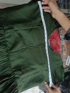 Elegant Olive Green Embroidered Dress