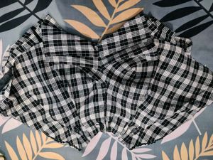 Checked Skort (Skirt With Attached Shorts)