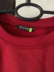 Red &#39;Bonjour&#39; Sweatshirt by Tokyo Talkies