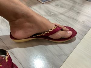 Red & Gold Thong Sandals