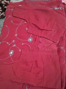 Maroon saree with  blouse