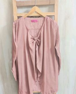 Blush Tie-Front shrug Free size