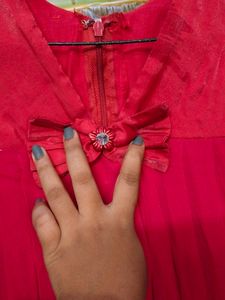 Red Colour One Piece Dress