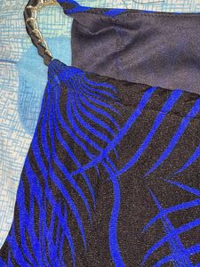 Blue Patterned Sleeveless Top