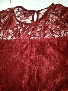 Elegant Maroon Lace Top