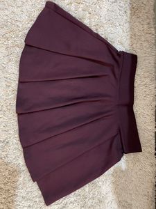 Wine Coloured Flared Skirt